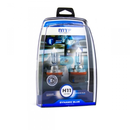 Автолампа MTF H11 12V 55w DYNAMIC BLUE