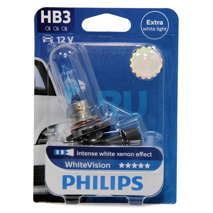 Автолампа PHILIPS HB3/9005 12V 65W P20d White Vision(9005WHV),на блистере