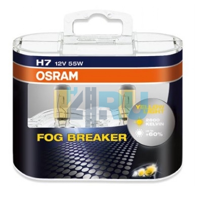 Автолампа OSRAM H7 12V 55W PX26d Fog Breaker (62210FBR), EUROBOX-2шт