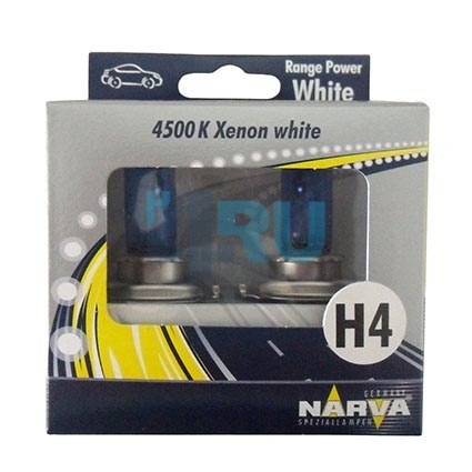 Автолампа NARVA 2*H4 12V 60/55W Range Power White(48680RPW)