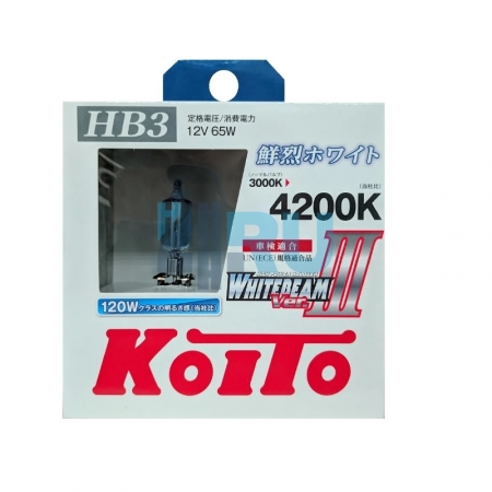 Автолампа KOITO 9005 (HB3) 12V 65W (110W) Whitebeam III 4200K- 2 шт (P0756W)