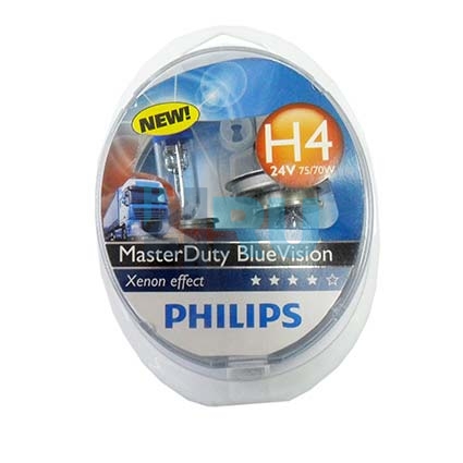 Автолампа PHILIPS H4 24V 75/70W Master Duty Blue Vision (13342MDBV), EUROBOX - 2шт