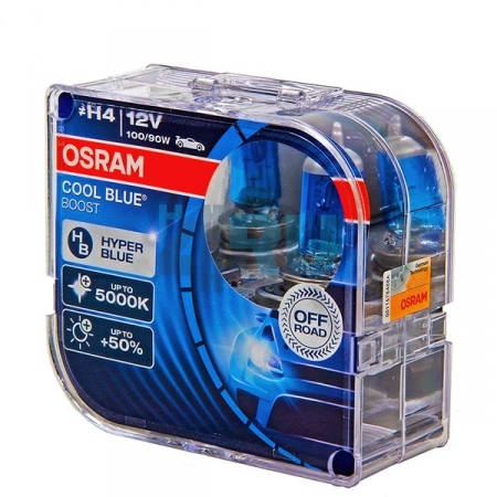 Автолампа OSRAM H4 12V 100/90W P43t Cool Blue Boost (62193CBB), EUROBOX-2шт
