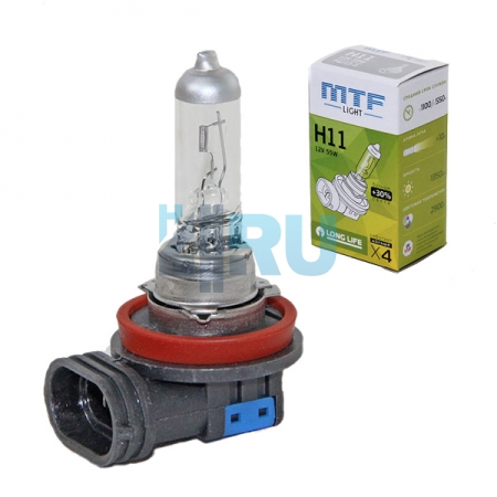 Автолампа MTF H11 12V 55w LONG LIFE x4
