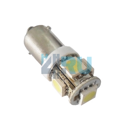 Светодиоды GL T8.5 BA9S 5 диодов SMD5050, белые 24V (панель приборов) - H4.RU Светодиоды GL T8.5 BA9S 5 диодов SMD5050, белые 24V (панель приборов)