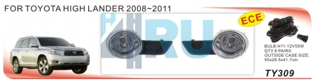 Противотуманные фары ADL/DLAA TY309 (Toyota HIGHLANDER 2008-2011г), провода, кнопка - H4.RU Противотуманные фары ADL/DLAA TY309 (Toyota HIGHLANDER 2008-2011г), провода, кнопка