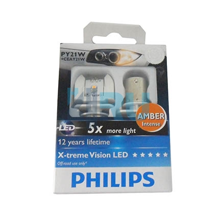 Светодиоды PHILIPS PY21w 12V 21W BA15S ярко-желтый (12764X2) LED