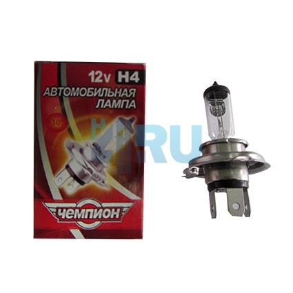 Автолампа ЧЕМПИОН H4 12V 60/55W P43t +30% Автолампа ЧЕМПИОН H4 12V 60/55W P43t +30%