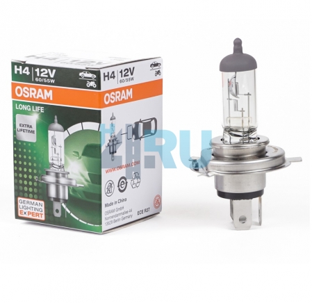 Автолампа OSRAM H4 12V 60/55W P43t Long life (64193L)