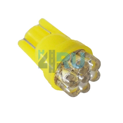 Светодиоды GL T10 б/ц, 7 диодов, желтые (габариты, панель приборов)