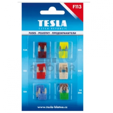 F113 набор предохранителей TESLA F113000000 - MINI 12 шт. - H4.RU F113 набор предохранителей TESLA F113000000 - MINI 12 шт.