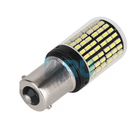 Светодиоды GL T25 BA15S одноконтактные, 144 диода SMD3014, белые (стоп-сигнал, задний ход) - H4.RU Светодиоды GL T25 BA15S одноконтактные, 144 диода SMD3014, белые (стоп-сигнал, задний ход)