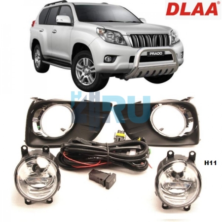 Противотуманные фары ADL/DLAA TY340 для Toyota Land Cruiser Prado 150 (2010-2013), провода, кнопка - H4.RU Противотуманные фары ADL/DLAA TY340 для Toyota Land Cruiser Prado 150 (2010-2013), провода, кнопка