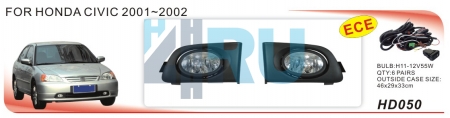 Противотуманные фары ADL/DLAA HD050 для Honda Civic (2001-2002г), провода, кнопка - H4.RU Противотуманные фары ADL/DLAA HD050 для Honda Civic (2001-2002г), провода, кнопка