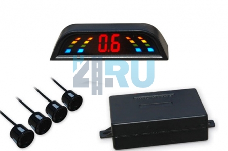 Парковочный радар, 4 серебристых датчика, монитор LED002 - H4.RU Парковочный радар, 4 серебристых датчика, монитор LED002