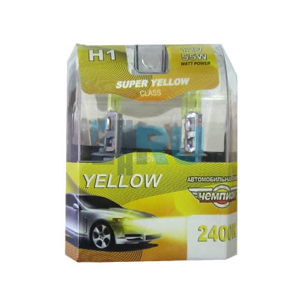 Автолампа ЧЕМПИОН H1 12V 55W SUPER YELLOW 2400K (2шт) Автолампа ЧЕМПИОН H1 12V 55W SUPER YELLOW 2400K (2шт)