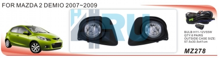 Противотуманные фары ADL/DLAA MZ278 (Mazda 2 Demio 2007-2009г), провода, кнопка - H4.RU Противотуманные фары ADL/DLAA MZ278 (Mazda 2 Demio 2007-2009г), провода, кнопка