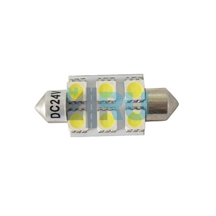Светодиоды GL T10*36mm, 6 диодов SMD5050, белые (салонная) - H4.RU Светодиоды GL T10*36mm, 6 диодов SMD5050, белые (салонная)