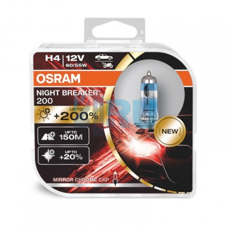 Автолампа OSRAM H4 12V 60/55W P43t +200% Night Breaker (64193NB200-HCB) Автолампа OSRAM H4 12V 60/55W P43t +200% Night Breaker (64193NB200-HCB)