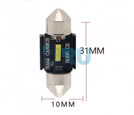 Светодиоды GL T10*31mm 1 диод Canbus с обманкой , белые (салонная) - H4.RU Светодиоды GL T10*31mm 1 диод Canbus с обманкой , белые (салонная)