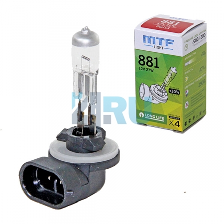 Автолампа MTF H27 12V 881 27w LONG LIFE X4 Автолампа MTF H27 12V 881 27w LONG LIFE X4