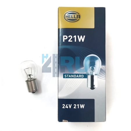 Автолампа HELLA P21W 24V 21W BA15s Автолампа HELLA P21W 24V 21W BA15s