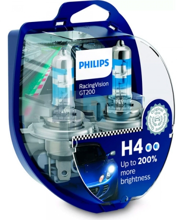 Автолампа PHILIPS H4 12V 60/55W +200% Racing Vision GT200 (12342RGT), EUROBOX-2шт Автолампа PHILIPS H4 12V 60/55W +200% Racing Vision GT200 (12342RGT), EUROBOX-2шт