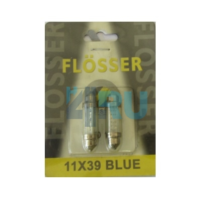 Светодиоды FLOSSER-КИТАЙ T10*39mm 2 диода, синие (2шт)