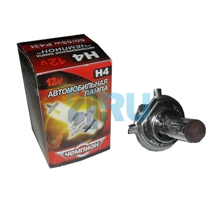Автолампа ЧЕМПИОН H4 12V 60/55W P43t Автолампа ЧЕМПИОН H4 12V 60/55W P43t