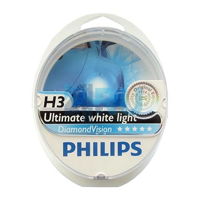 Автолампа PHILIPS H3 12V 55W PK22s Diamomd Vision (12336DV), EUROBOX - 2шт