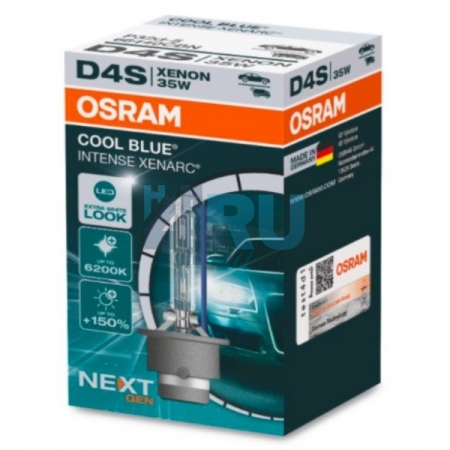 Ксеноновая лампа OSRAM D4S XENARC COOL BLUE INTENSE NEXT GENERATION 6200K +150% (66440CBN)