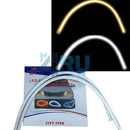 Гибкие дневные ходовые огни тонкие 12v 30 см желто-белые Гибкие дневные ходовые огни тонкие 12v 30 см желто-белые
