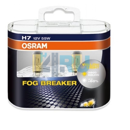 Автолампа OSRAM H7 12V 55W PX26d Fog Breaker (62210FBR), EUROBOX-2шт Автолампа OSRAM H7 12V 55W PX26d Fog Breaker (62210FBR), EUROBOX-2шт