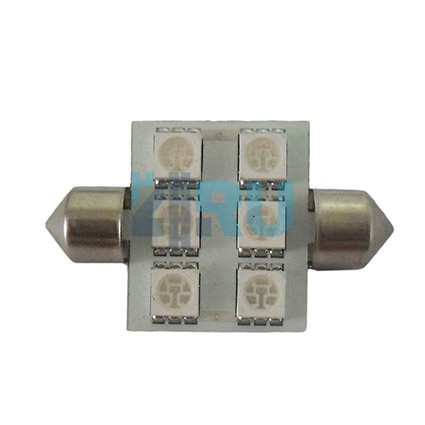 Светодиоды GL T10*36mm, 6 диодов SMD5050, синие (салонная) - H4.RU Светодиоды GL T10*36mm, 6 диодов SMD5050, синие (салонная)