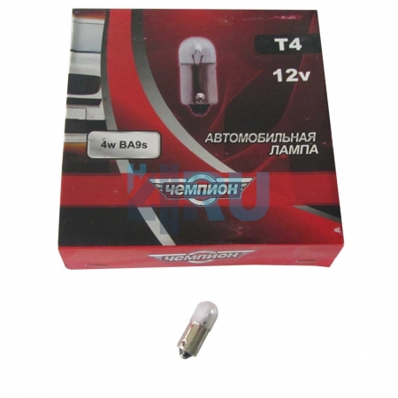 Автолампа ЧЕМПИОН T4W 12V4W BA9S Автолампа ЧЕМПИОН T4W 12V4W BA9S
