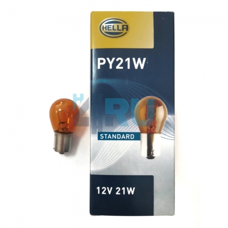 Автолампа HELLA PY21W 12V 21W желтая BAU15s Автолампа HELLA PY21W 12V 21W желтая BAU15s