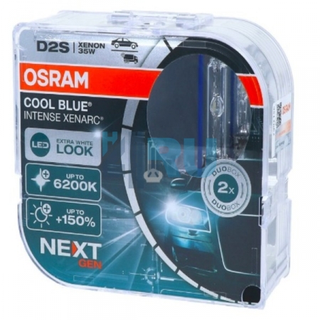 Ксеноновая лампа OSRAM D2S XENARC COOL BLUE INTENSE NEXT GENERATION 6200K +150% (66240CBN), EUROBOX