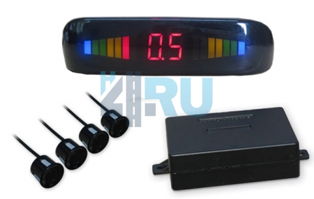 Парковочный радар, 4 белых датчика, монитор LED005 - H4.RU Парковочный радар, 4 белых датчика, монитор LED005