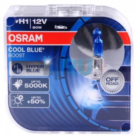 Автолампа OSRAM H1 12V 55W P14,5s Cool Blue Boost (62150CBB), EUROBOX-2шт