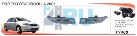 Противотуманные фары ADL/DLAA TY400 для Toyota Corolla 120 (2000-2004г), провода, кнопка - H4.RU Противотуманные фары ADL/DLAA TY400 для Toyota Corolla 120 (2000-2004г), провода, кнопка