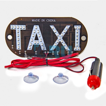 Cветодиодная табличка такси TAXI синяя