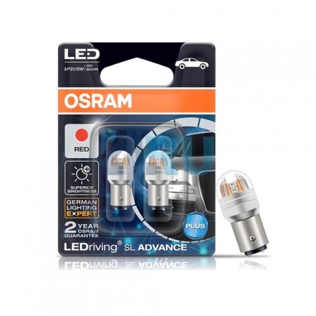 Светодиодная лампа LED OSRAM T25 P21/5W Красный (9457R-02B)