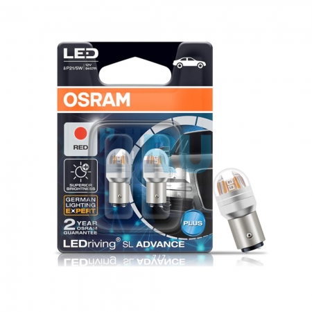 Светодиодная лампа LED OSRAM T25 P21/5W Красный (9457R-02B) - H4.RU Светодиодная лампа LED OSRAM T25 P21/5W Красный (9457R-02B)