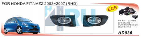 Противотуманные фары ADL/DLAA HD036 для Honda Fit (2001-2004), провода, кнопка